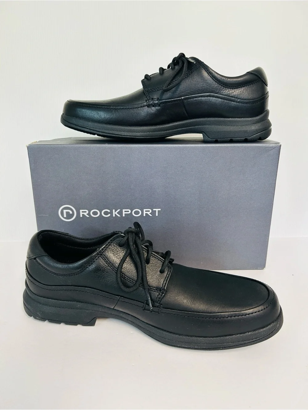 Rockport Leather NOS Adiprene by Adidas Webern Black Oxford Shoes Mens 11